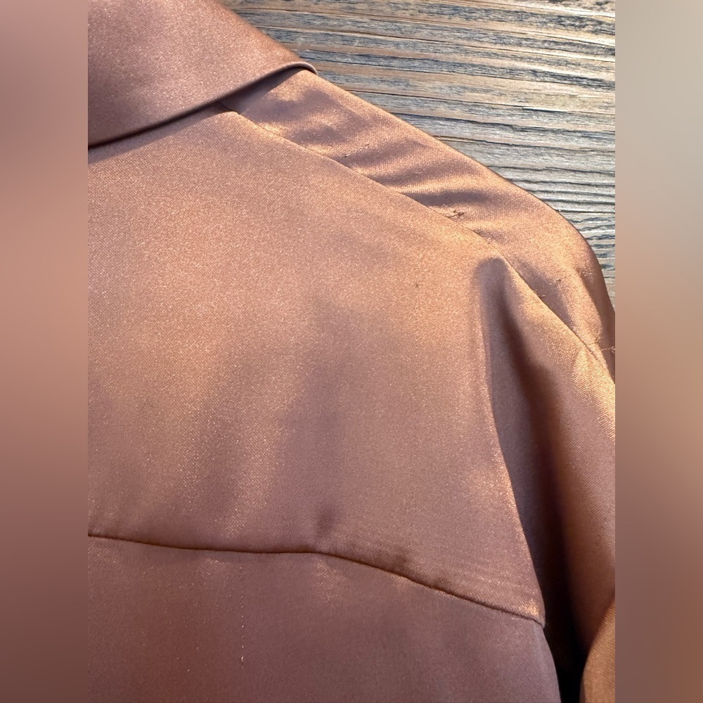 Alice + Olivia Finley Utility Oversized Copper Satin Blouse NWT - Picture 14 of 15